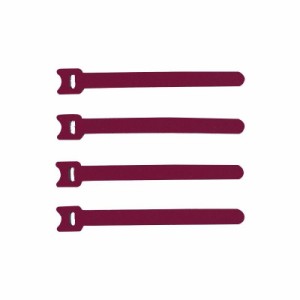送料無料 ケーブルタイ(面ファスナー ) レッド 4本入 CA-MF2RN
