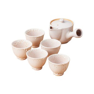 萩焼　孝彩　『白釉』　お茶茶碗　5杯　急須