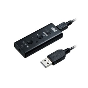 サンワサプライ USBオーディオ変換アダプタ 4極ヘッドセット用 MM-ADUSB4N |b04