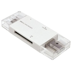 Digio2 USB2.0 Type-C＆A カードリーダー CRW-DCSD88W ホワイト |b04