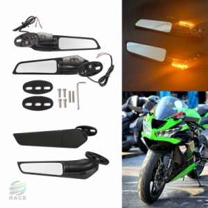 バイク 二輪バックミラー カワサキ ヤマハ r15v3 r3 r1 r125 yzf カワサキzx6r zx10r カスケード 回転サイドミラー