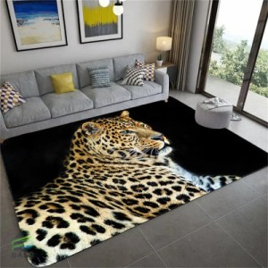 居間 寝室 ソフトスポンジ バスルーム キッチン用3Dヒョウ柄大きカーペット