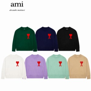 ami paris セーター ニット  ハートロゴクルーネックニット メンズ レディース  ユニセックス アミパリス セーター ニット 秋 冬