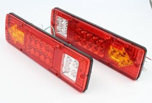 ImP LED 19灯 テールランプ 矢印 ウインカー 2個セット 12V 汎用 レッドレンズ