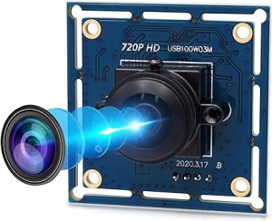 ELP 100万画素 広角 Webカメラ CMOS NT99141センサー 170度魚眼レンズ付きミニ 720P USB