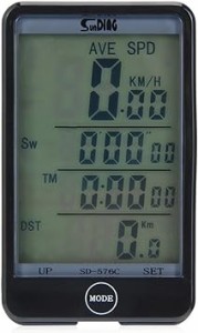SunDinG SD576A 多機能サイクルコンピューター 自転車 速度 距離 温度 時計 有線式 バックライト付き オ