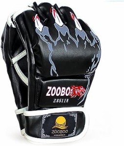 (HS-Black) - ZooBoo Punching Gloves, Half-finger Boxing Figh