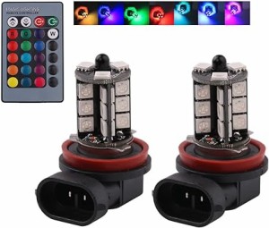 Futwod フォグランプ LED H8 H11 H16 RGB ストロボ フラッシュ 12V 車用 LED フォグ バ