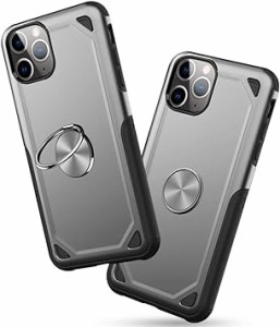 iphone11 pro maxケースリング付き 回転スマホケース 耐衝撃 スマホリング カバークリア 指紋防止 TPU