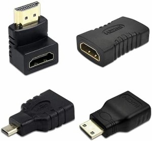 HDMI変換アダプタ コネクター 4種類セット HDMIケーブルコネクタアダプターキット HDMI 接続 変換 延長 コ