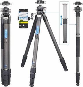 カメラ三脚 アルミ製超軽量 カメラ用三脚 4段階伸縮 720°回転可能 最大長さ215cm （キャリングバッグ付）最大耐