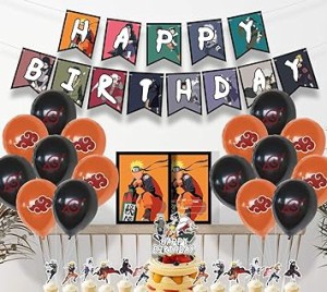 NARUTO 誕生日 飾り付け パーティー セット ナルト アニメ キャラクター 面白い 2 格好いい オレンジ 忍者