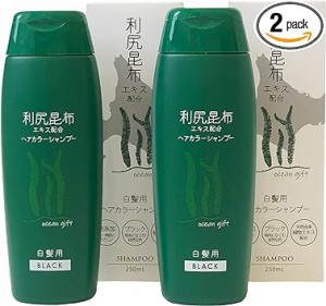 日本メディコ 利尻昆布カラーシャンプー2本セット250ｍL ブラック