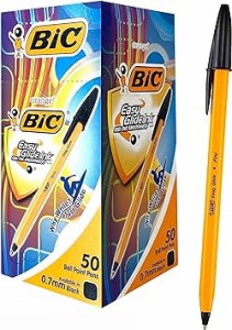 ビック BIC 油性 ボールペン オレンジ 0.7mm 黒 50本入 事務用 業務用ボールペン [並行輸入品]