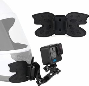 HSU 顎マウント ヘルメットマウント 超強力粘着パッドで取り付け gopro Hero 11 10 9 MAX 8 7