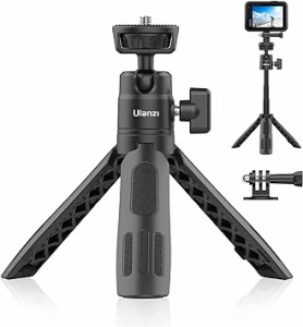 Ulanzi M12 ミニ三脚 カメラ三脚 3段伸縮 自撮り棒 卓上三脚 Gopro用マウント付き スマホ三脚 360度