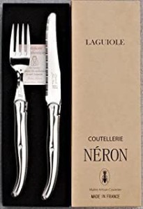 ライヨール テーブルナイフ フォークセット ギフト箱入り フランス製 NERON INOX（ステンレスハンドル）