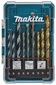 マキタ(Makita) ドリル ビット9本セット ケース 付属 D-71962 鉄工用ドリルビット3本 木工用ドリルビッ