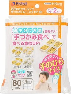 【美浜卸売】リッチェル わけわけフリージング 手づかみトレー スクエア 80 80mL×4ブロック 2セット×3個セット