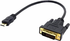 ECOTECT Mini HDMI to DVI ケーブル 30cm、 ミニHDMI(オス) to DVI[24+1ピン