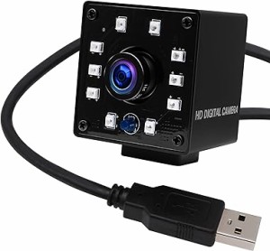 ELP 1080P 暗視 USBカメラ 広角 小型 ウェブカメラ 200万画素 自動赤外線 防犯カメラ 高速 Webカメ