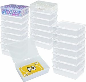 RILIHII【24個／セット 】10x7x3cmプラスチック 小物入れ ケース トランプカードデッキボックス 透明 収