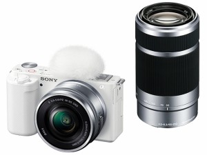 SONY デジタル一眼カメラ VLOGCAM ZV-E10Y ダブルズームレンズキット [ホワイト]