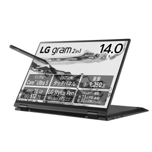 LGエレクトロニクス ノートパソコン LG gram 2in1 14T90S-MA55J [オブシディアンブラック]
