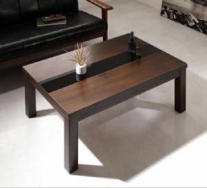 こたつテーブル 机 アーバンモダンデザインこたつテーブル ( 天板サイズ :長方形(60×90cm))( 机色 : ウォールナットブラウン 茶×ブラッ
