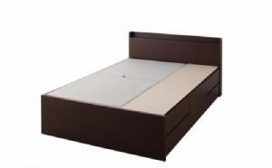 シングルベッド 大容量 大型 整理 収納 ベッド用ベッドフレームのみ 単品 棚・コンセント付きチェスト タンス キャビネット ベッド( 幅 :
