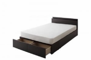 セミダブルベッド 白 黒 連結ベッド プレミアムボンネルコイルマットレス付き セット 連結ファミリー整理 収納 ベッド( 幅 :セミダブル)(