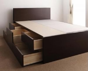 シングルベッド 茶 大容量 大型 整理 収納 ベッド用ベッドフレームのみ 単品 モダンライト・コンセント付きチェスト タンス キャビネット