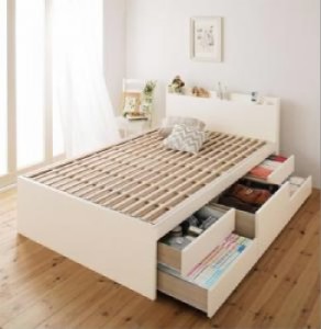 セミシングルベッド 大容量収納ベッド用ベッドフレームのみ単品 日本製_棚・コンセント付き大容量すのこチェストベッド( 幅 :セミシング