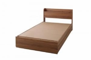 シングルベッド 茶 ショート丈 短い ベッド用ベッドフレームのみ 単品 ショート丈 棚・コンセント付き整理 収納 ベッド( 幅 :シングル)( 