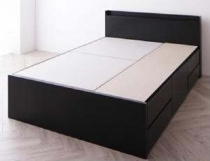 シングルベッド 黒 大容量 大型 整理 収納 ベッド用ベッドフレームのみ 単品 棚・コンセント付き_大容量 チェスト タンス キャビネット 