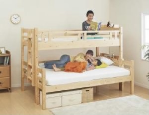 シングルベッドダブルベッド 白 2段ベッド用ベッドフレームのみ 単品 ダブルサイズになる・添い寝ができる二段ベッド( 幅 :シングル・ダ