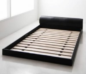 セミダブルベッド 白 デザインベッド用ベッドフレームのみ 単品 ソフトレザーフロアベッド 低い ロータイプ フロアタイプ ローベッド ( 
