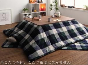 こたつ布団用こたつカバー単品 チェック柄はっ水こたつ布団( 適応天板サイズ :4尺長方形(80×120cm)天板対応)( 色 : ネイビー ) こたつ布