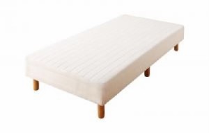 セミシングルベッド 白 マットレスベッド用マットレスベッド単品 ショート丈 短い 分割式 脚付きマットレスベッド ボンネル( 幅 :セミシ