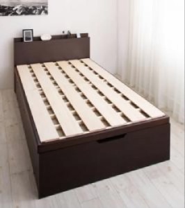 シングルベッド 茶 大容量収納ベッド用ベッドフレームのみ単品 長く使える国産頑丈大容量跳ね上げ収納ベッド( 幅 :シングル)( 奥行 :レギ