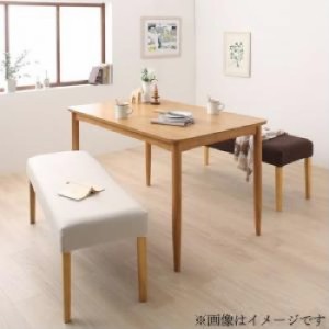 機能系チェア (イス 椅子) ダイニングセット 3点 ダイニングテーブルセット (テーブル 机 +ベンチ2脚) 選べる8パターン 天然木 木製 カバ