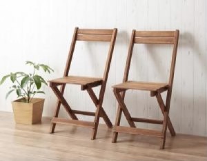 ガーデンファニチャーダイニング用ガーデンチェア (イス 椅子) 2脚組単品 アカシア天然木 木製 スリムダイニングガーデンファニチャー( 