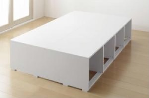 セミダブルベッド 白 大容量 大型 整理 収納 ベッド用ベッドフレームのみ 単品 衣装ケースも入る大容量 整理 収納 ベッド( 幅 :セミダブ
