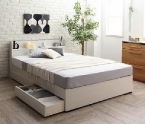 シングルベッド 白 整理 収納付き ベッド ポケットコイルマットレス付き セット 工具いらずの組み立て・分解簡単整理 収納 ベッド( 幅 :