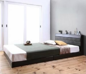 シングルベッド 茶 連結ベッド 国産 日本製 ポケットコイルマットレス付き セット 親子で寝られる棚・コンセント付きレザー連結ベッド( 