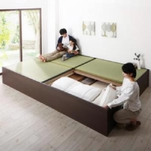 畳ベッド用ベッドフレームのみ単品 日本製・布団が収納できる大容量収納畳連結ベッド( 幅 :ワイドK220)( 奥行 :レギュラー)( フレーム色 