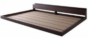 連結ベッド用ベッドフレームのみ 単品 棚・コンセント・ライト付き大型 大きい モダンフロア連結ベッド( 幅 :ワイドK280)( フレーム色 : 