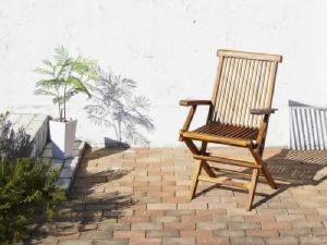 ガーデンファニチャーダイニング用ガーデンチェア (イス 椅子) 2脚組単品 チーク天然木 木製 ワイドラウンドテーブル 机 ガーデンファニ