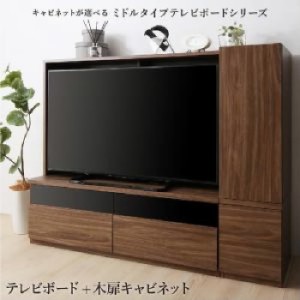 テレビ台 2点セット(テレビボード TVボード +キャビネット 整理 収納 シェルフ 戸棚 ) ミドルタイプテレビボード シリーズ( 収納幅 :150c