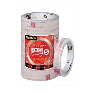 3M Scotch スコッチ 超透明テープS 工業用包装 10巻入 15mm 3M-BK-15N 透明な力で包装をサポート プロ仕様のスコッチテープS、10巻入り15